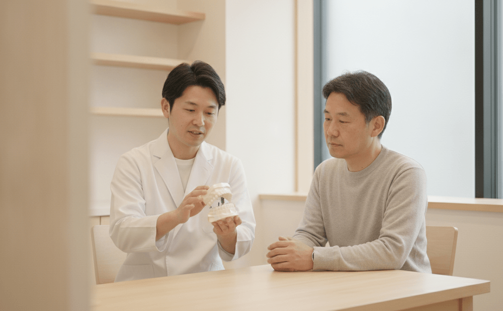 検査の結果に応じて検討される上の歯の治療の選択肢